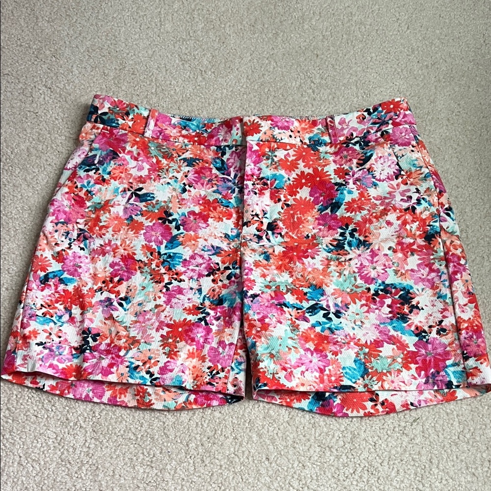 J. Crew Pink and Orange Floral Women's Bermuda Shorts